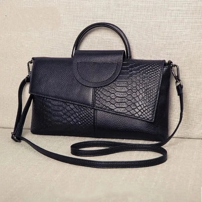 celine™ – struktureret sort håndtaske i læderlook