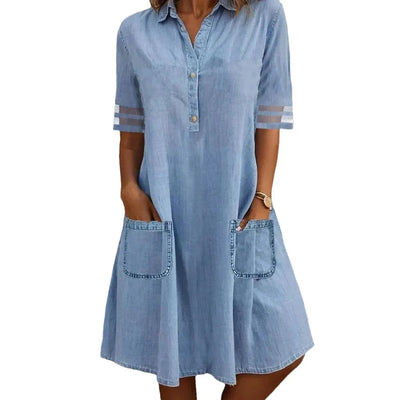 Rebekka | Denim Letvægtskjole 