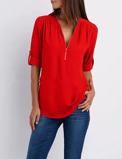 Ronja – Elegant top med lynlås 