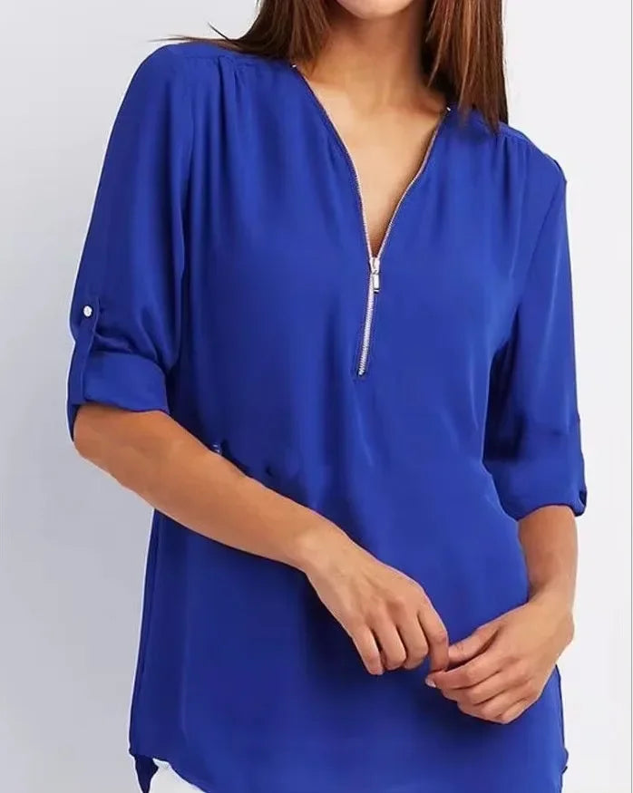 Ronja – Elegant top med lynlås 