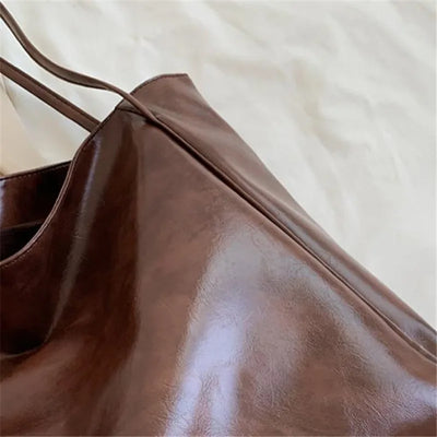 lisa™ – rummelig brun tote taske i læderlook