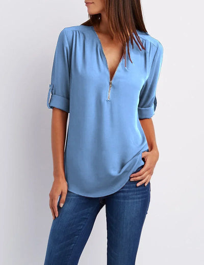 Ronja – Elegant top med lynlås 