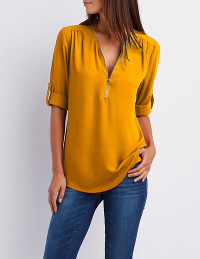 Ronja – Elegant top med lynlås 