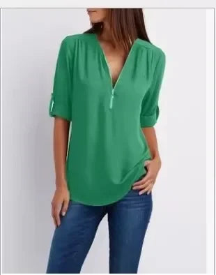 Ronja – Elegant top med lynlås 