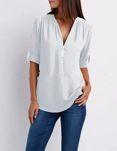 Ronja – Elegant top med lynlås 