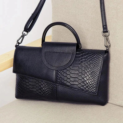 celine™ – struktureret sort håndtaske i læderlook