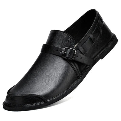 Læderloafers med spænder