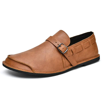Læderloafers med spænder