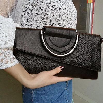 celine™ – struktureret sort håndtaske i læderlook