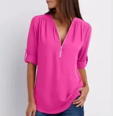 Ronja – Elegant top med lynlås 
