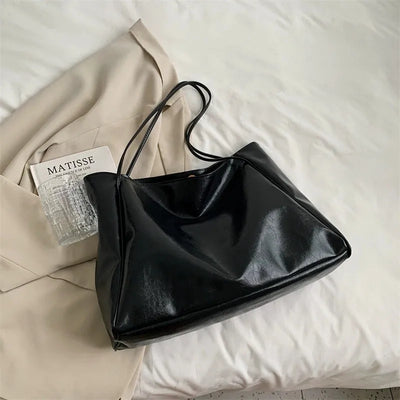 lisa™ – rummelig brun tote taske i læderlook
