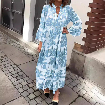 Avielle - Moderigtig Boho Maxikjole med Tryk