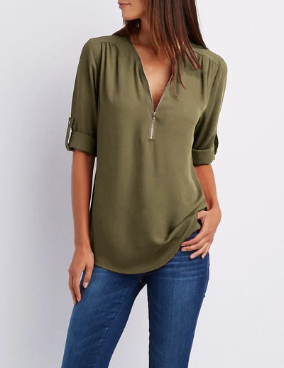 Ronja – Elegant top med lynlås 