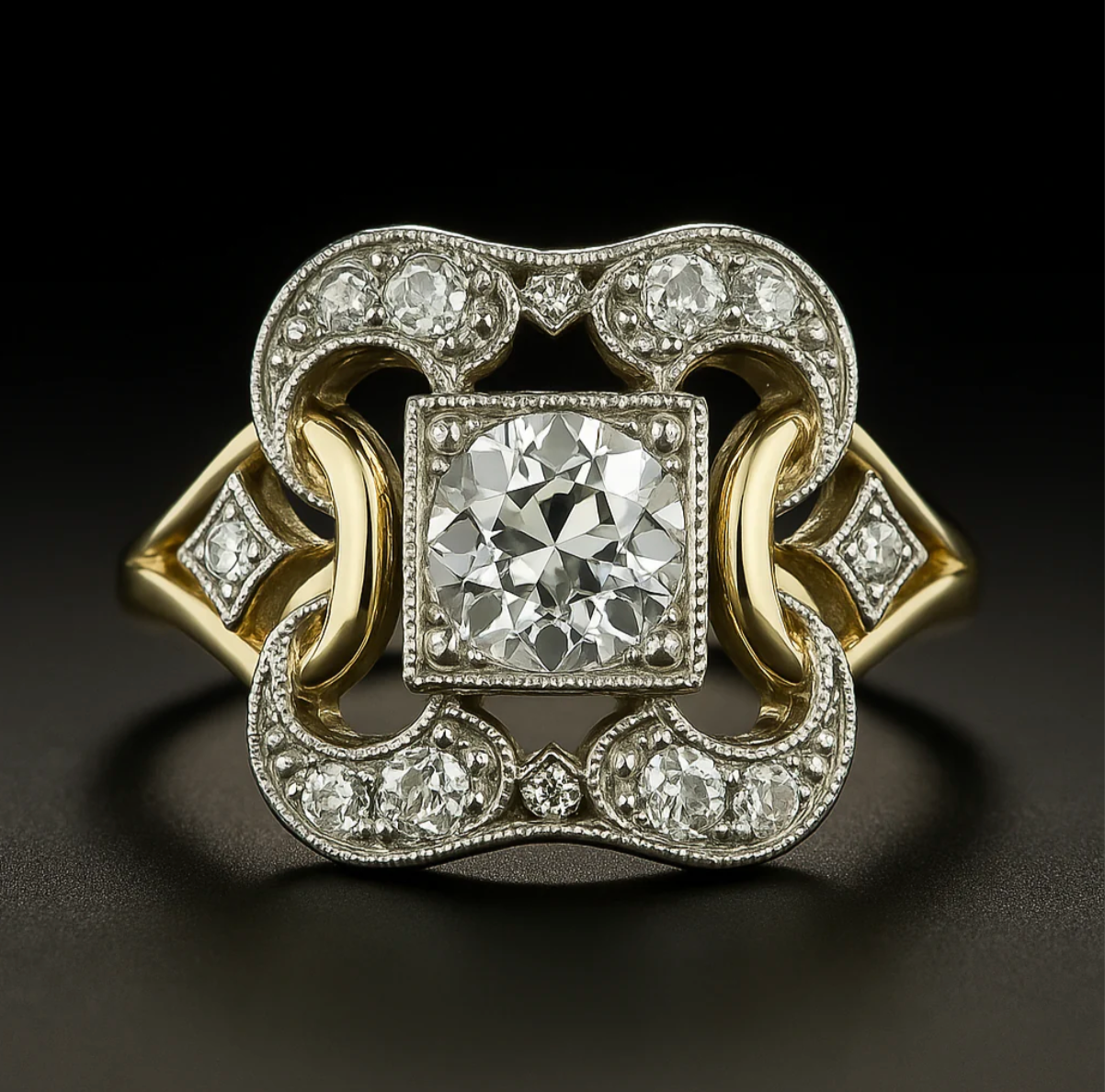 Vintage Zirkonia Guldring 