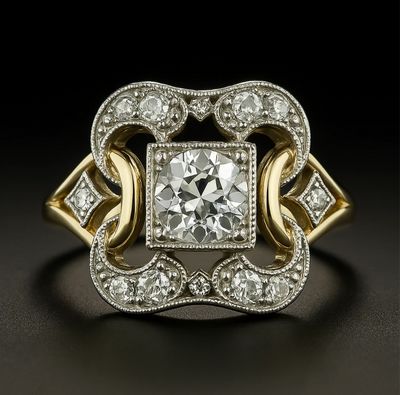 Vintage Zirkonia Guldring 