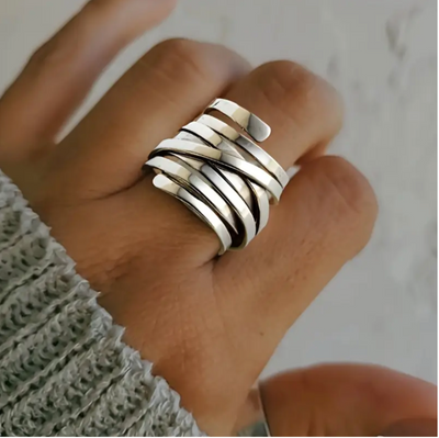 Bliss - Vintage tykt lag sølvring 