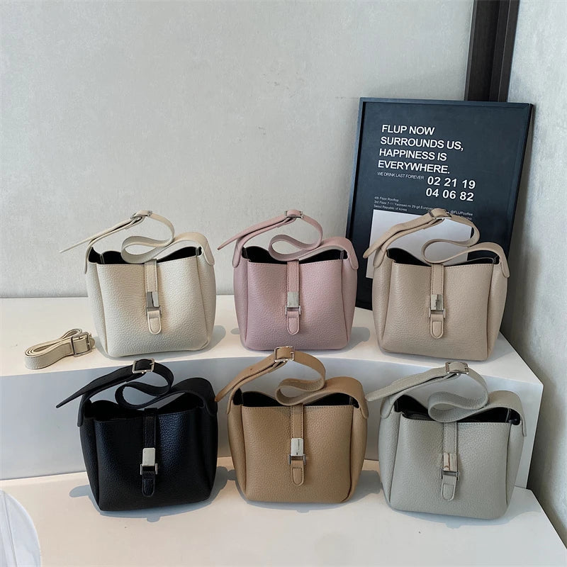 iris™ – moderne bucket taske i læderlook