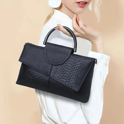 celine™ – struktureret sort håndtaske i læderlook