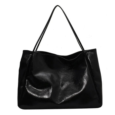 lisa™ – rummelig brun tote taske i læderlook