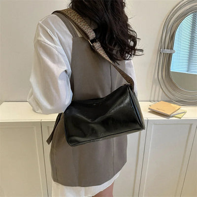 Trine™ | Vintage Læder Crossbody Taske med Vævet Justerbar Rem