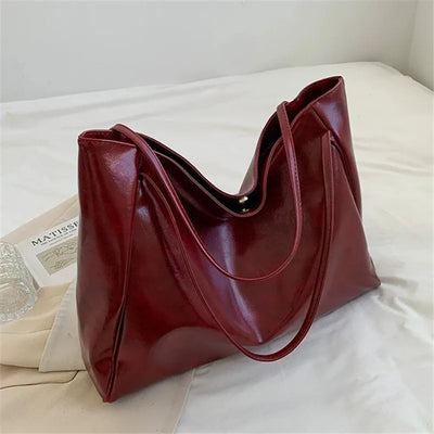 lisa™ – rummelig brun tote taske i læderlook