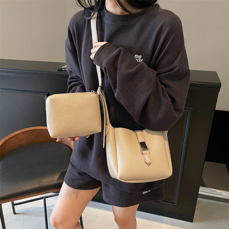 iris™ – moderne bucket taske i læderlook