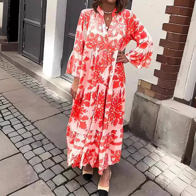 Avielle - Moderigtig Boho Maxikjole med Tryk
