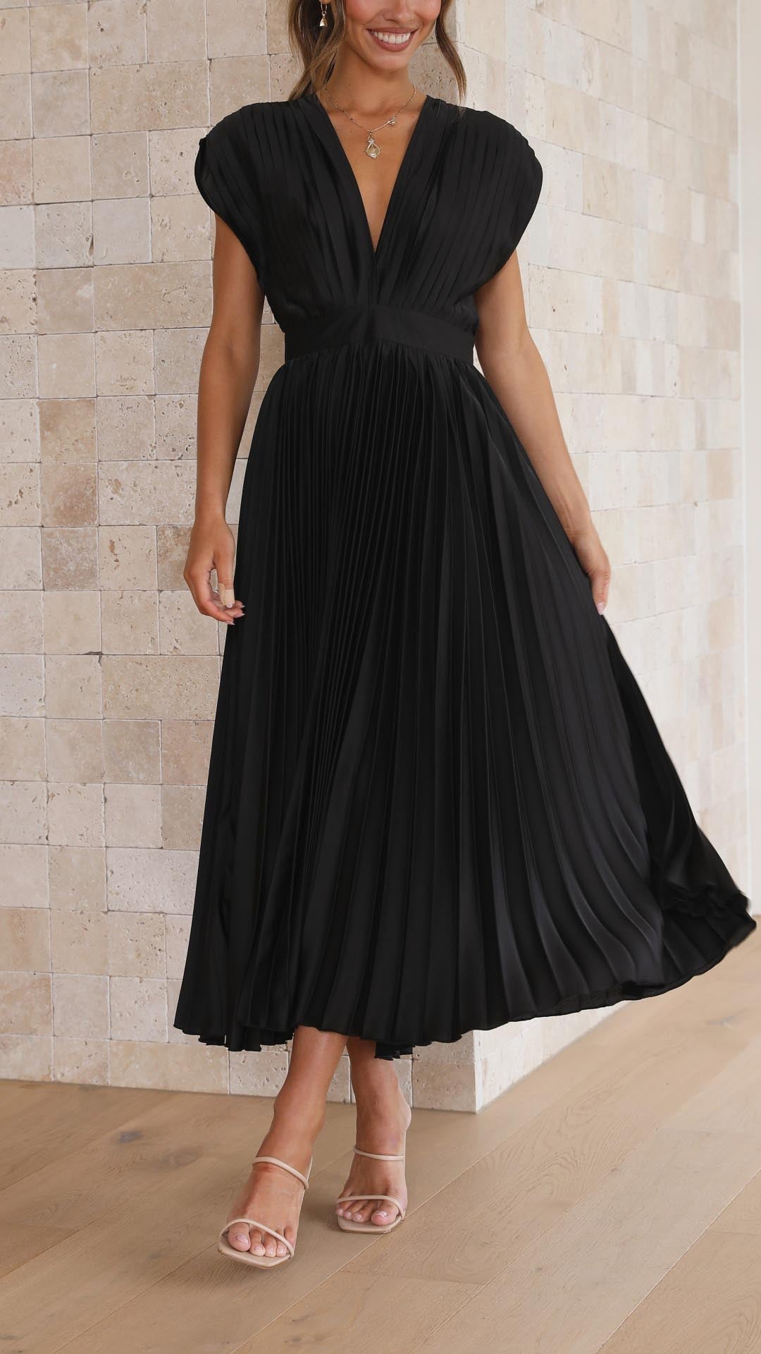 Maria | Elegant plisseret kjole