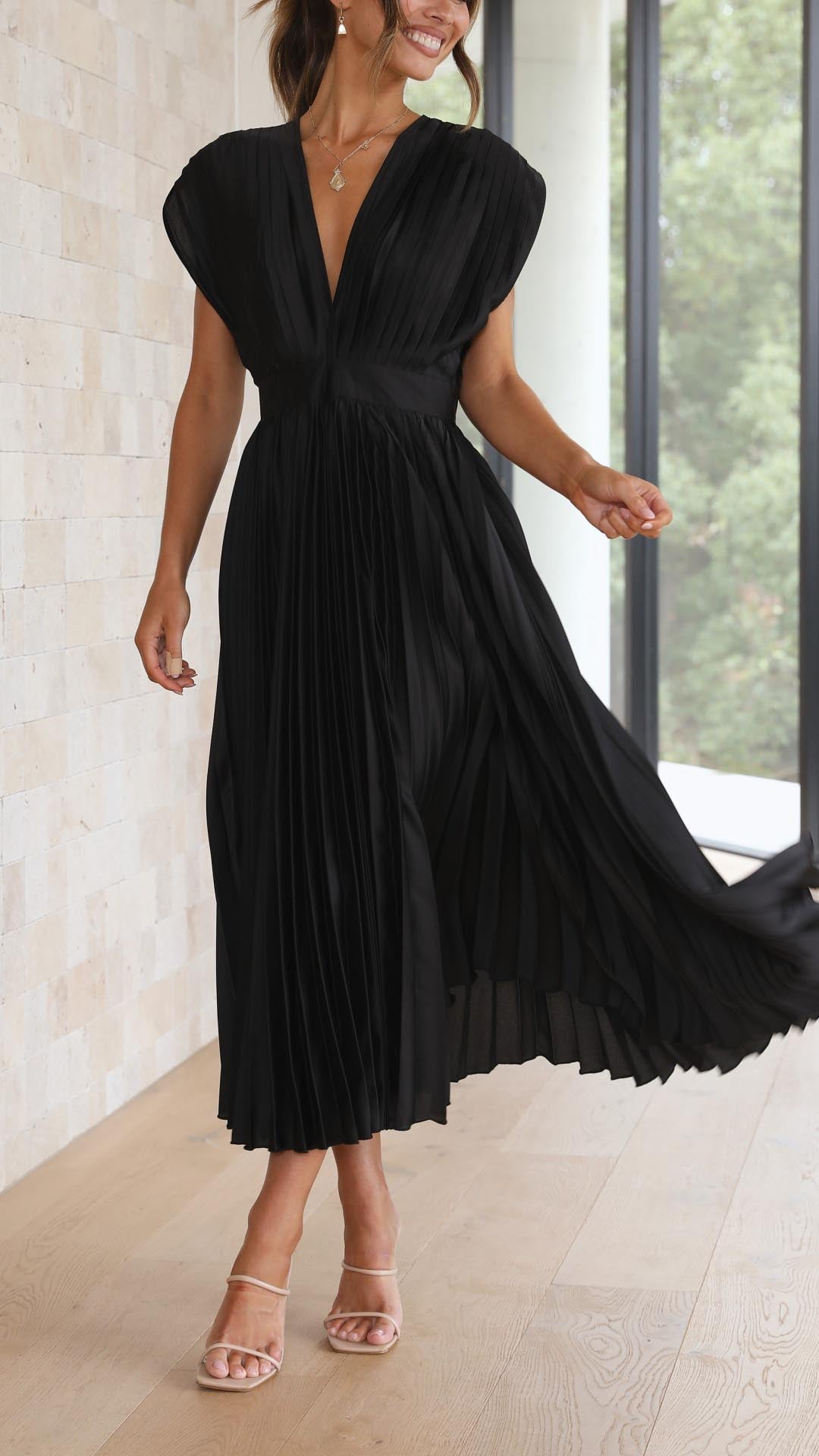 Maria | Elegant plisseret kjole