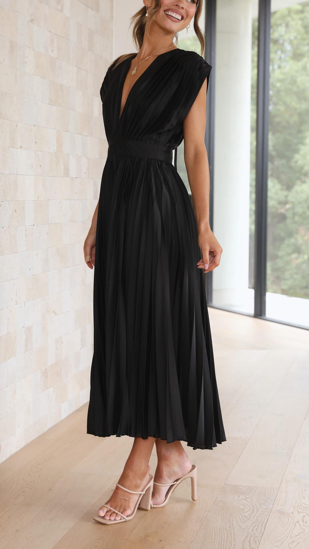 Maria | Elegant plisseret kjole