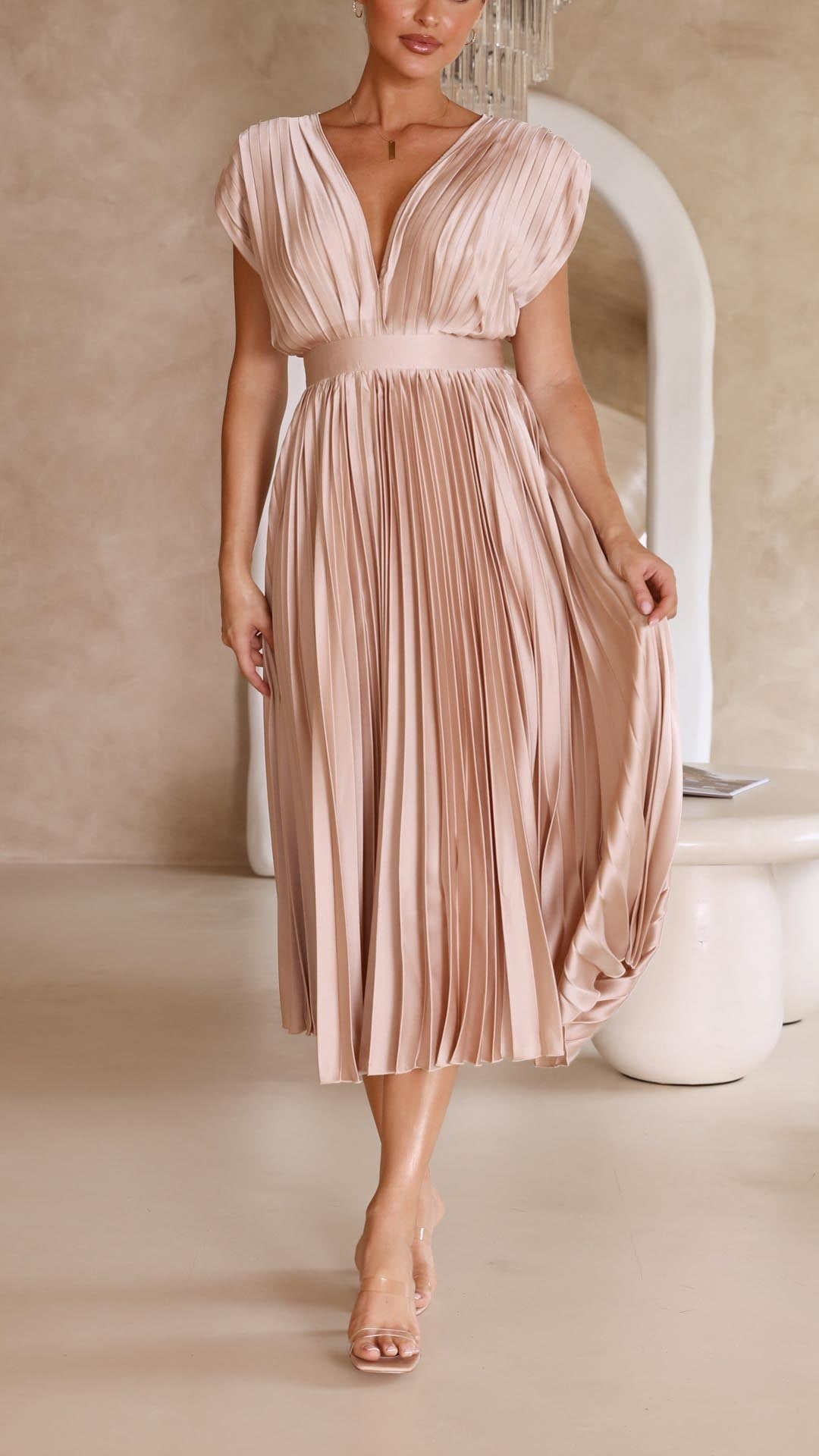 Maria | Elegant plisseret kjole
