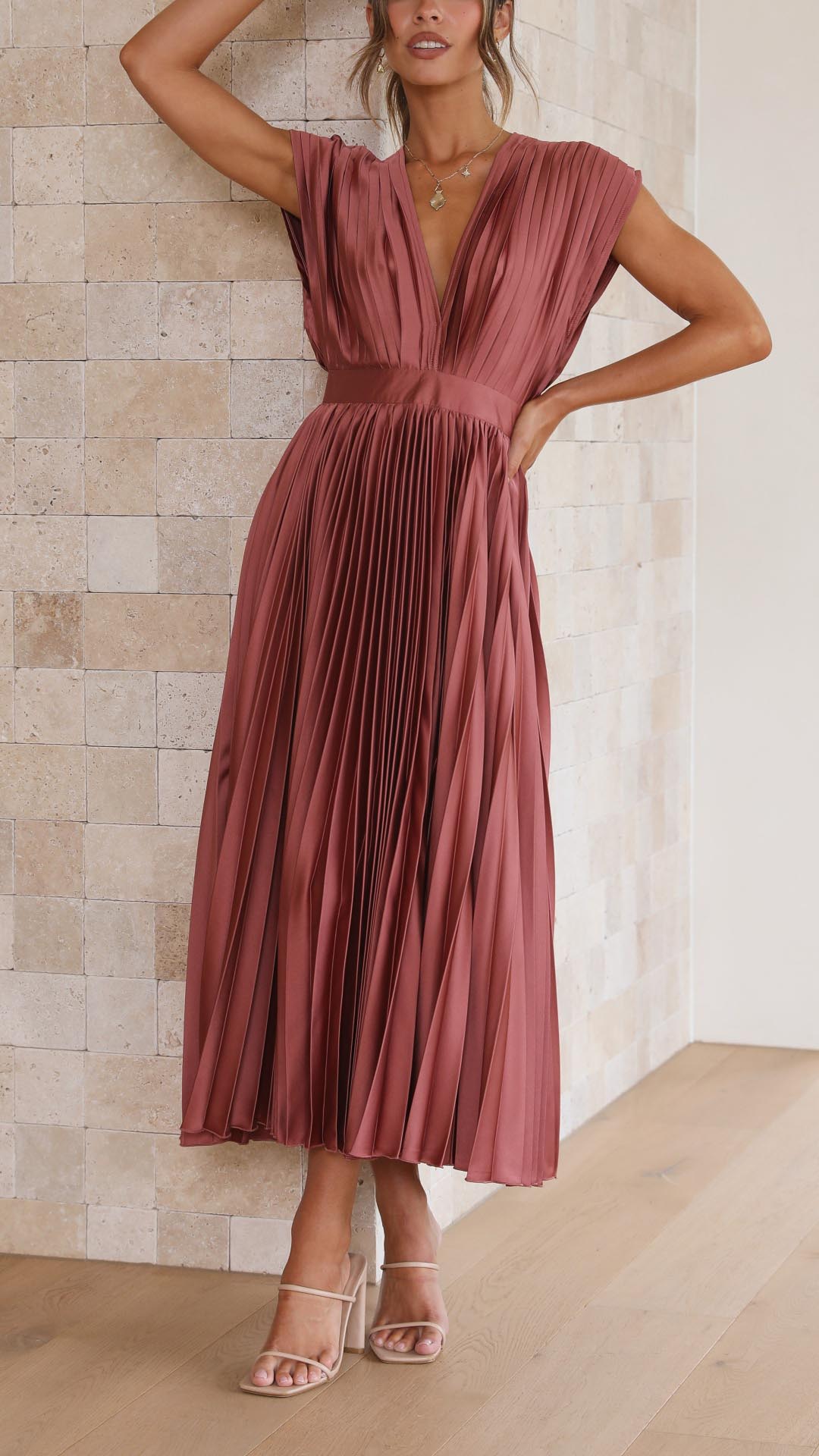Maria | Elegant plisseret kjole