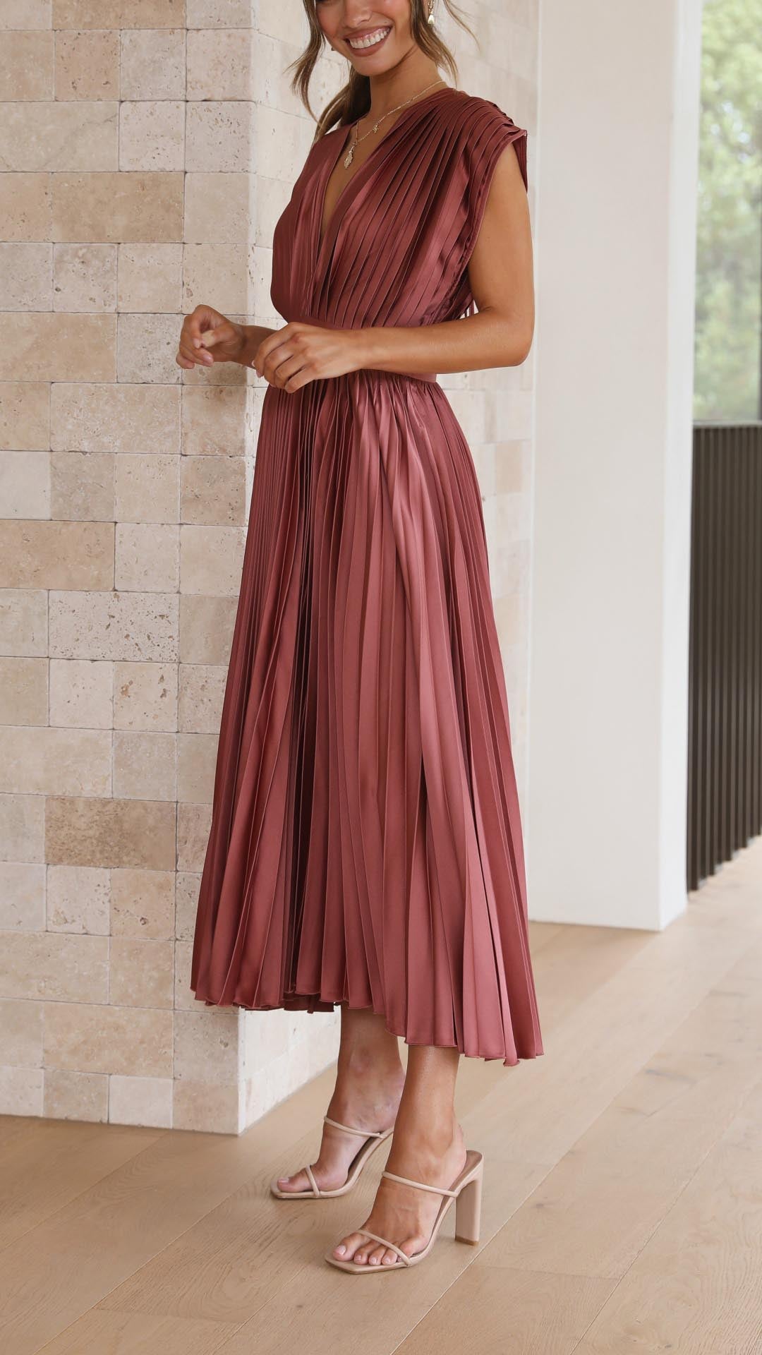Maria | Elegant plisseret kjole