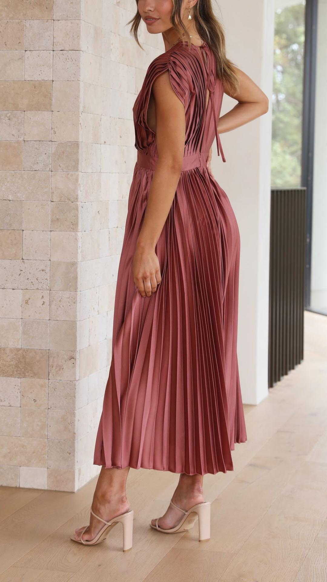 Maria | Elegant plisseret kjole