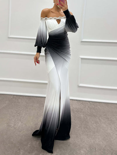 Elysia | Gradient Off-Shoulder Aftenkjole