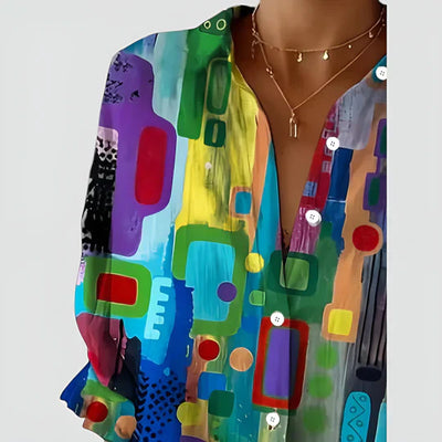 Amalie™ | Bluse med farverigt design