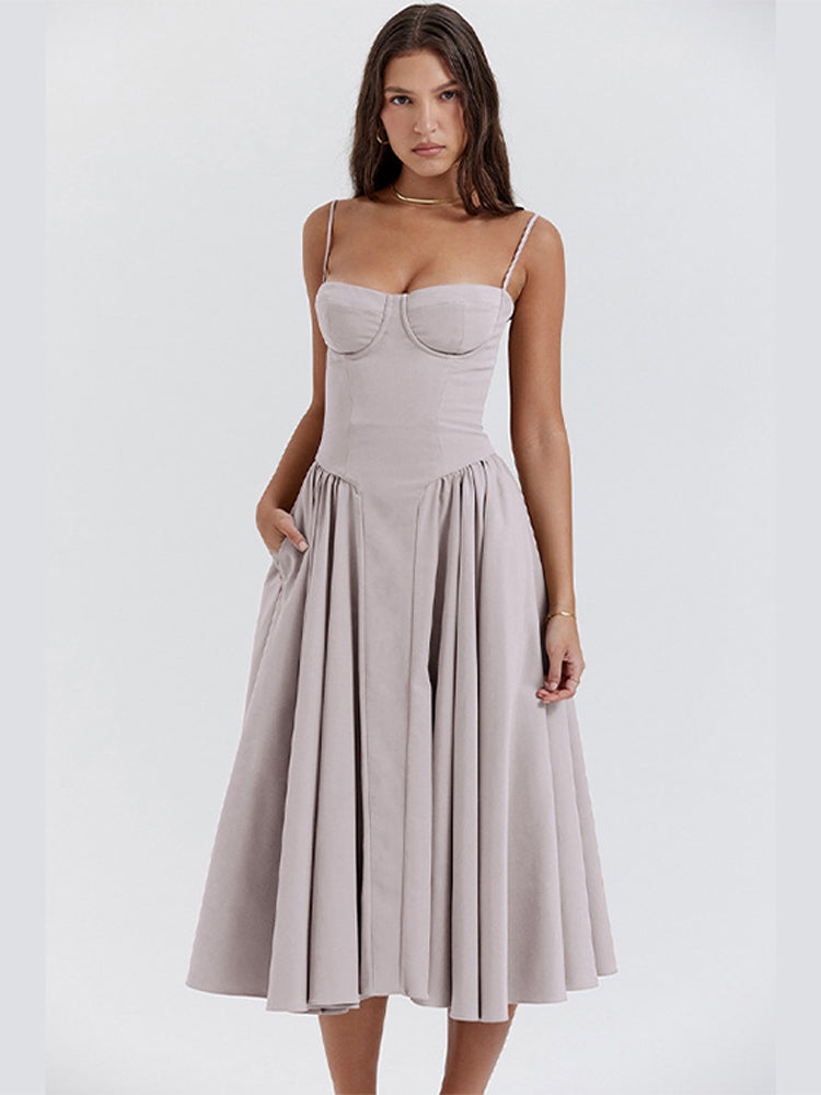 Phoebe - Vintage Cross-Grænse Moderigtig Tanktop Lang Kjole