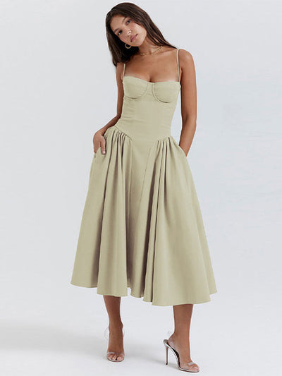 Phoebe - Vintage Cross-Grænse Moderigtig Tanktop Lang Kjole