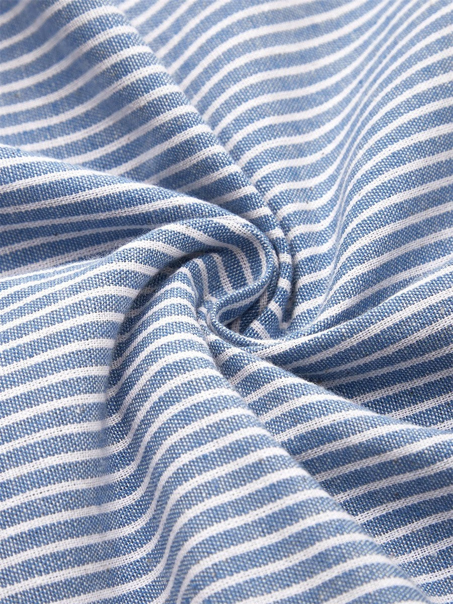 Aquelle – Elegant stribet midikjole med et havinspireret præg