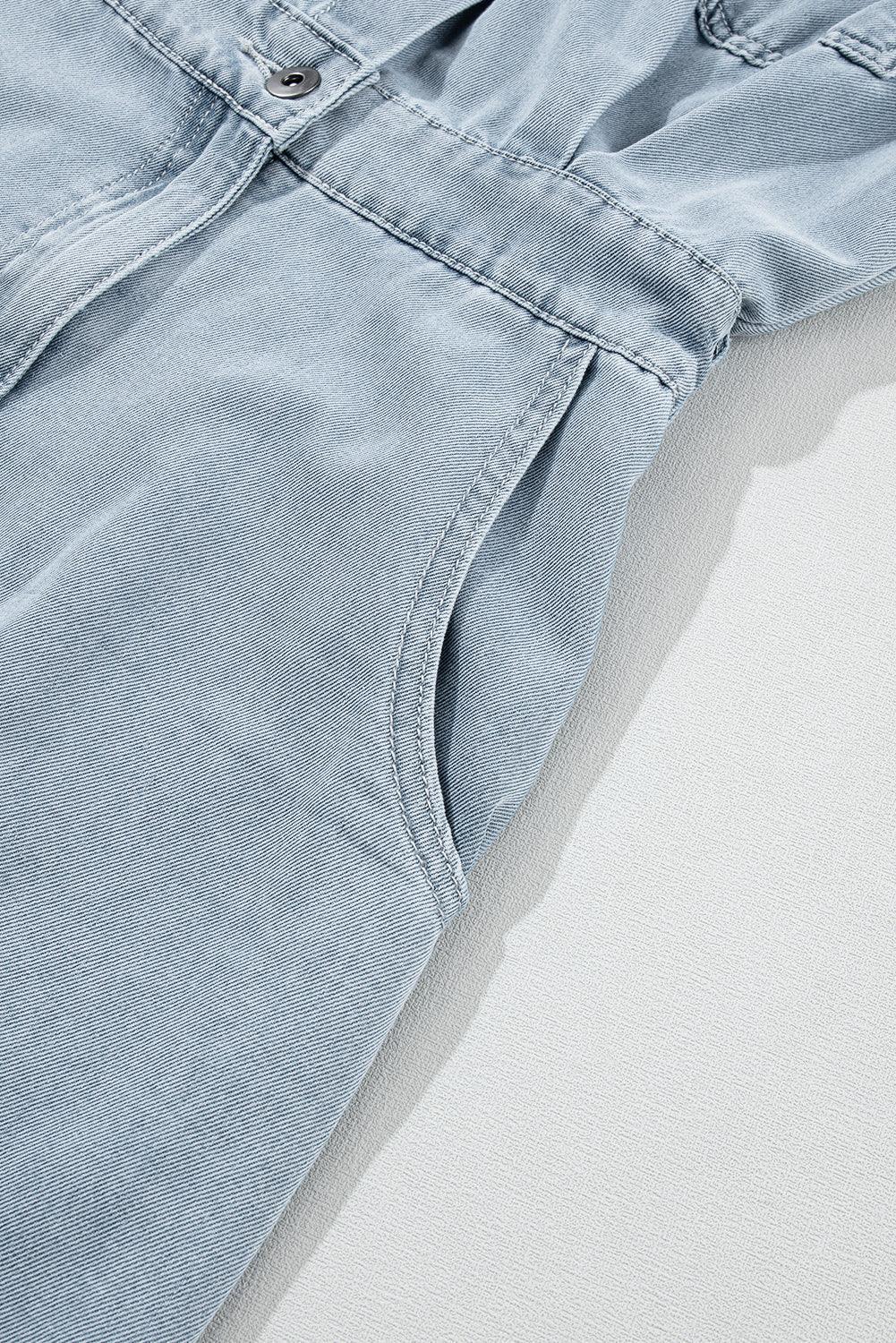 Katrine | Elegant Denimkjole med Korte Flagermusærmer