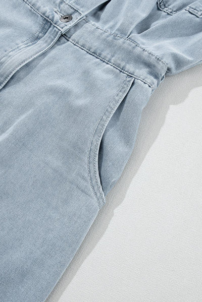 Katrine | Elegant Denimkjole med Korte Flagermusærmer