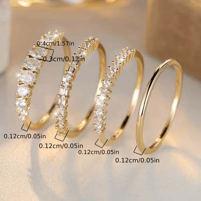 14 karat gyldne zirkonia stablingringe