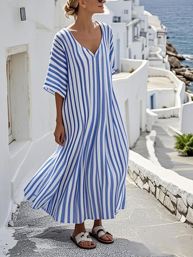 Marisa | Baumwoll-Leinenkleid mit Urlaubsfeeling