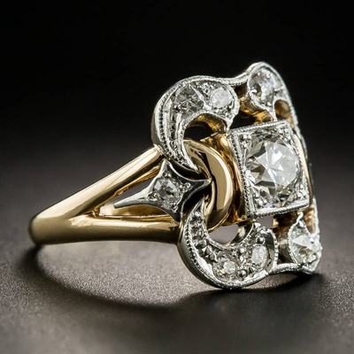 Vintage Zirkonia Guldring 