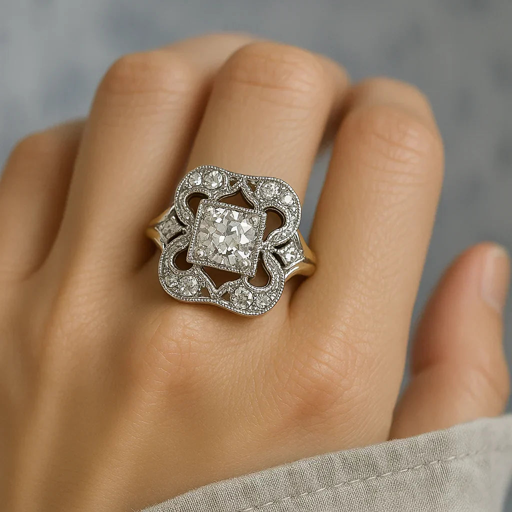 Vintage Zirkonia Guldring 