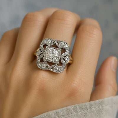 Vintage Zirkonia Guldring 