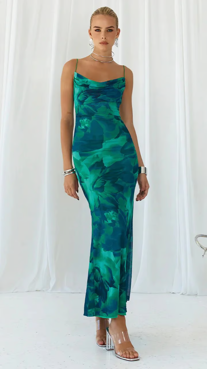 Ainsley - Ærmeløs Klub Fest Bodycon Maxikjole