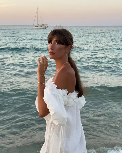 Sofia - Linen Dreams Off-Shoulder Kjole
