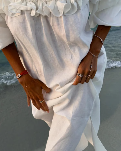 Sofia - Linen Dreams Off-Shoulder Kjole