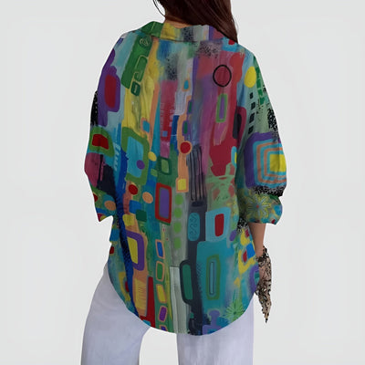 Ida™ bluse med farverigt design
